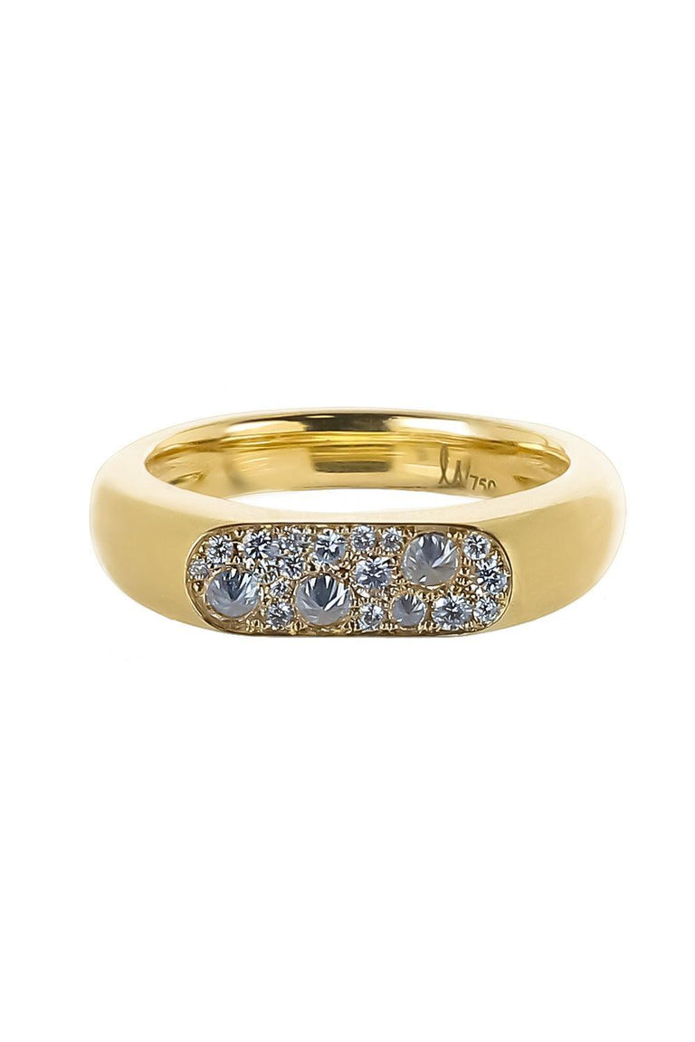 Diamond Flattened Band Ring