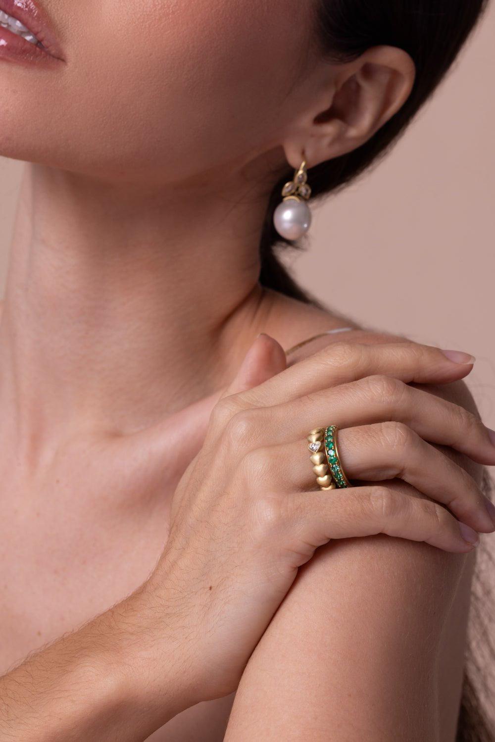 LEIGH MAXWELL-Edged Eternity Band-YELLOW GOLD