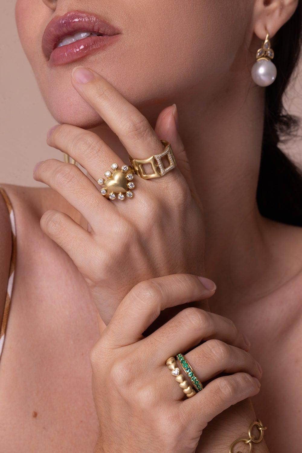 LEIGH MAXWELL-Edged Eternity Band-YELLOW GOLD
