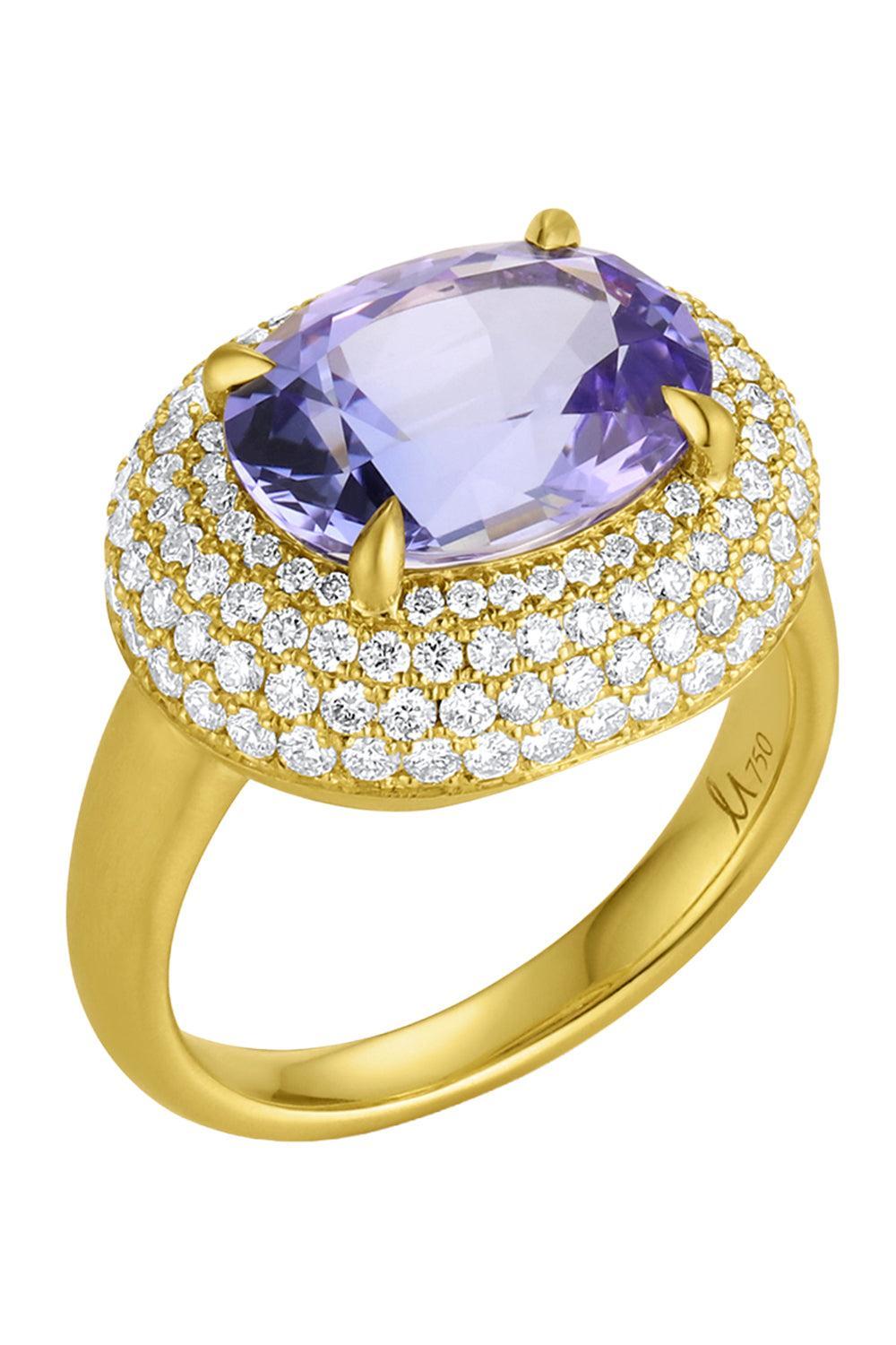  Tanzanite Diamond Bauble Ring-YELLOW GOLD-7.5-JEWELRYFINE JEWELRING-LEIGH MAXWELL 