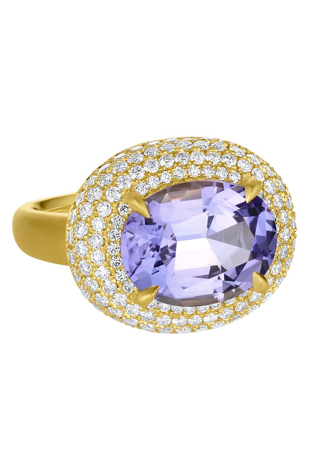  Tanzanite Diamond Bauble Ring-YELLOW GOLD-7.5-JEWELRYFINE JEWELRING-LEIGH MAXWELL 