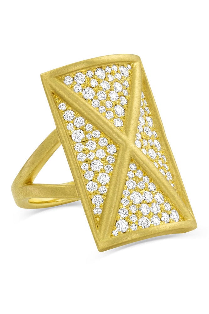 LEIGH MAXWELL-X Ring-YELLOW GOLD