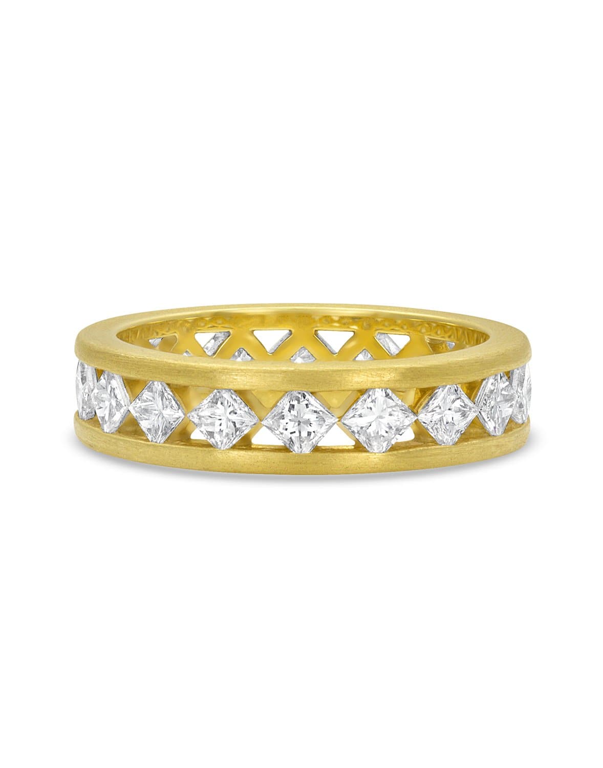 LEIGH MAXWELL-Ameerah Princess Cut Diamond Band-YELLOW GOLD