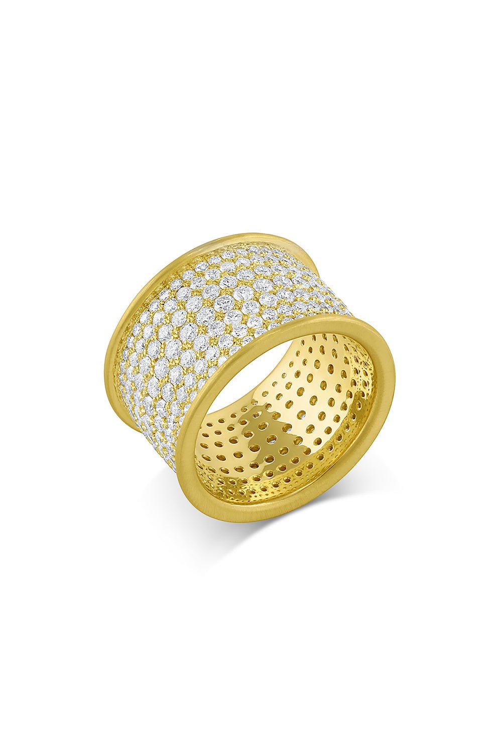LEIGH MAXWELL-Diamond Amani Wide Band-YELLOW GOLD