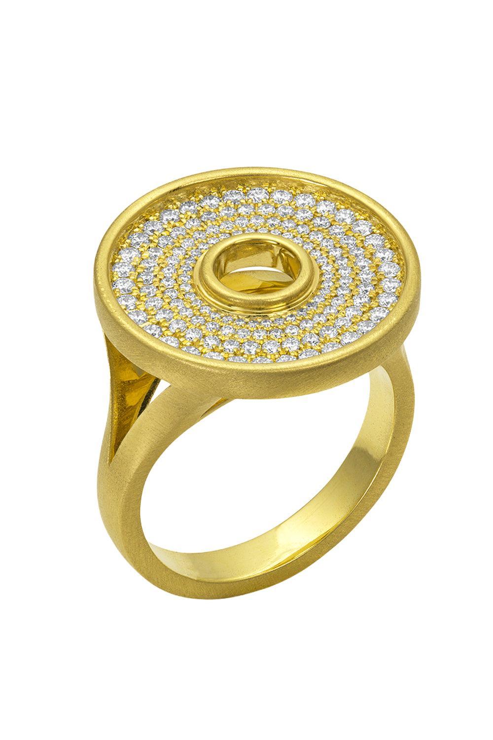 Diamond Pavé Amani Disc Ring-YELLOW GOLD-8-JEWELRYFINE JEWELRING-LEIGH MAXWELL