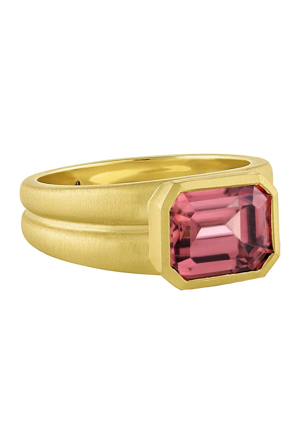 LEIGH MAXWELL-East/West Rose Zircon Ring-YELLOW GOLD