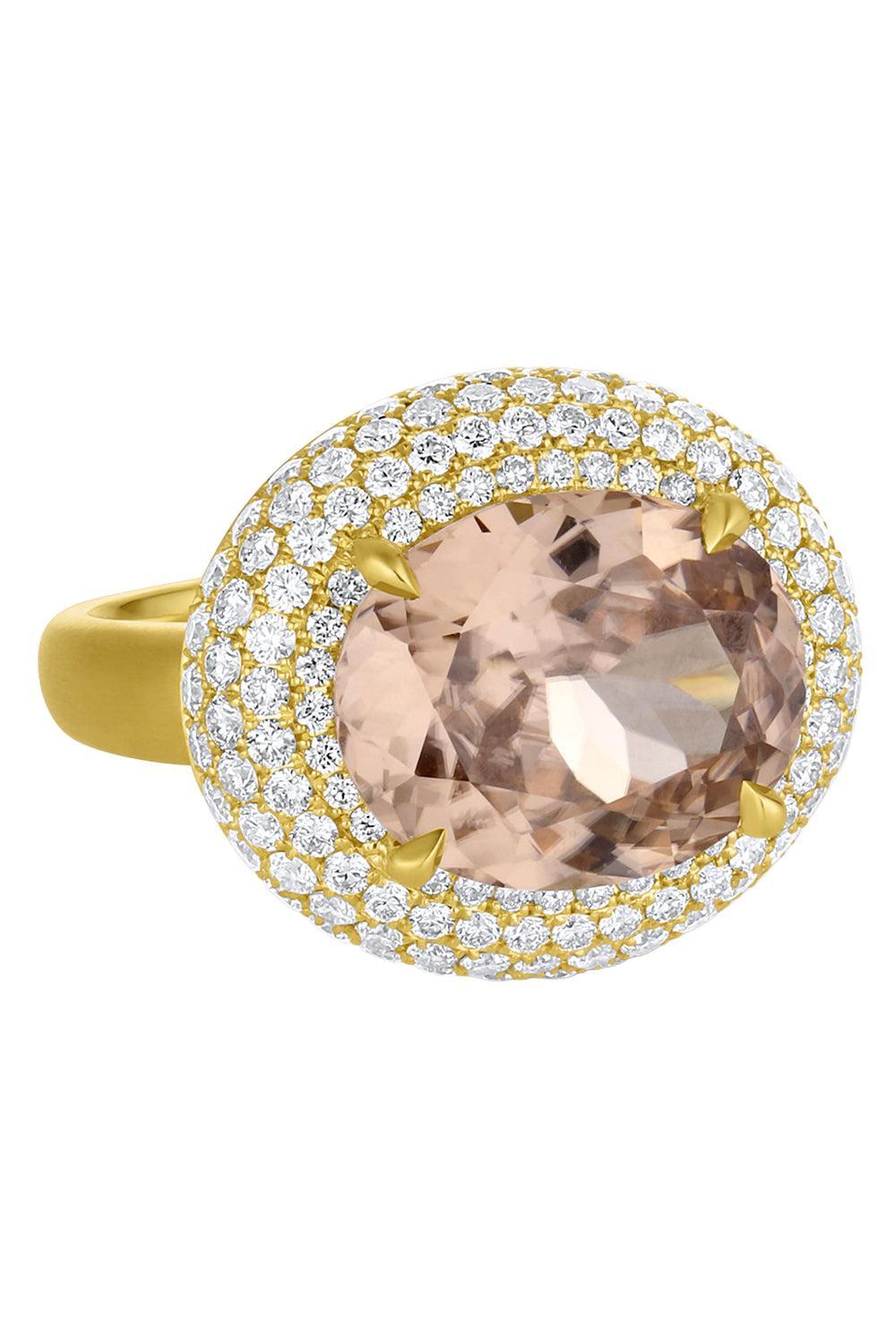 Mocha Zircon Diamond Bauble Ring-YELLOW GOLD-8-JEWELRYFINE JEWELRING-LEIGH MAXWELL
