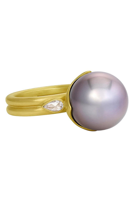 Tahitian Pearl Diamond Bahari Ring-YELLOW GOLD-8-JEWELRYFINE JEWELRING-LEIGH MAXWELL