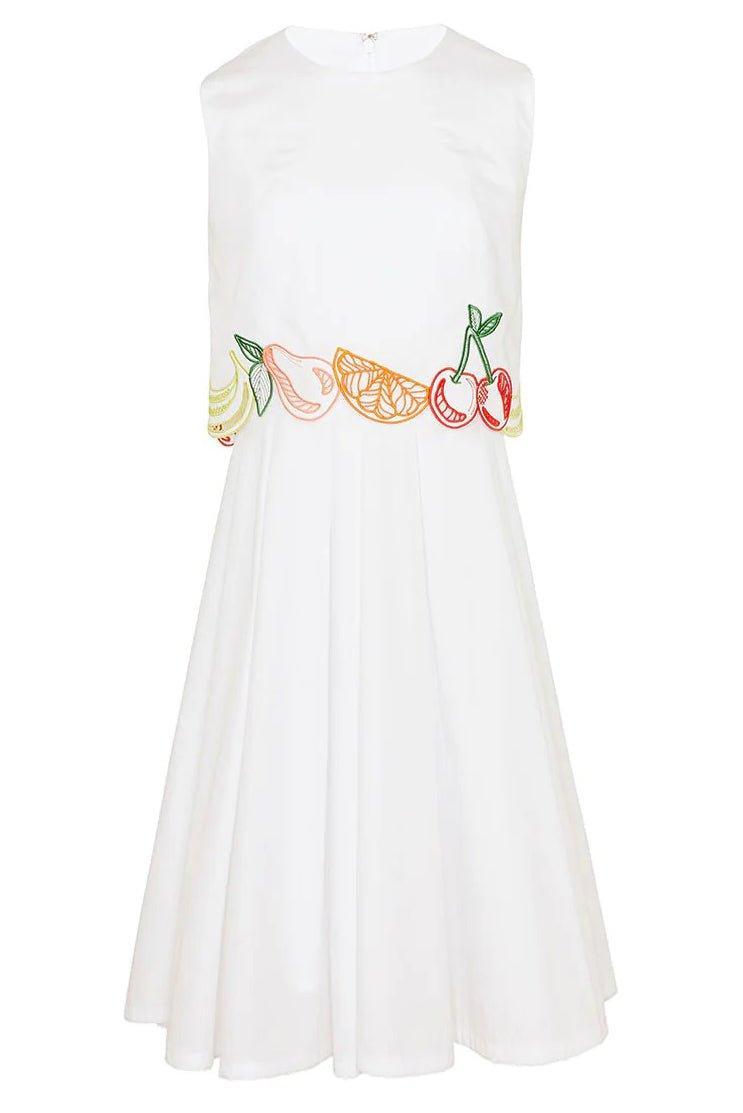 LELA ROSE-Fruit Embroidered Dress-