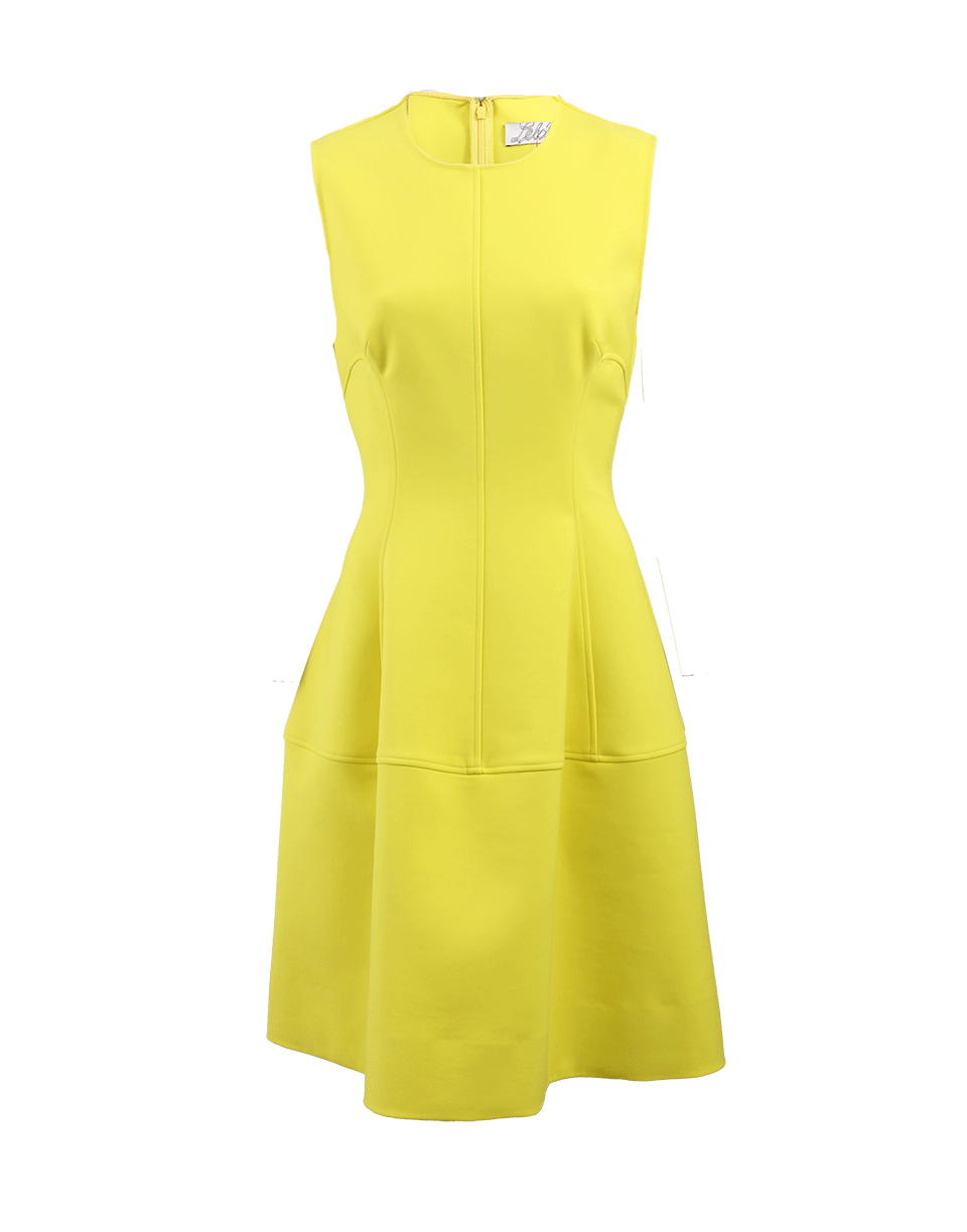 LELA ROSE-Seamed Full Bottom Sheath-CITRINE