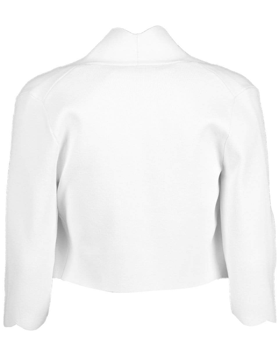 LELA ROSE-Scallop Knit Bolero - White-