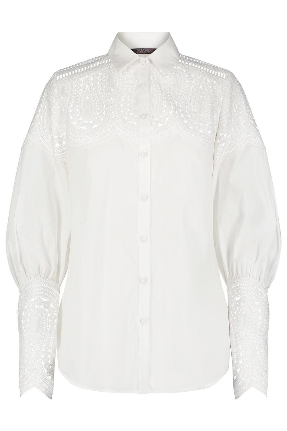 Long Sleeve Button Shirt-IVORY-2-CLOTHINGTOPBLOUSE-LELA ROSE