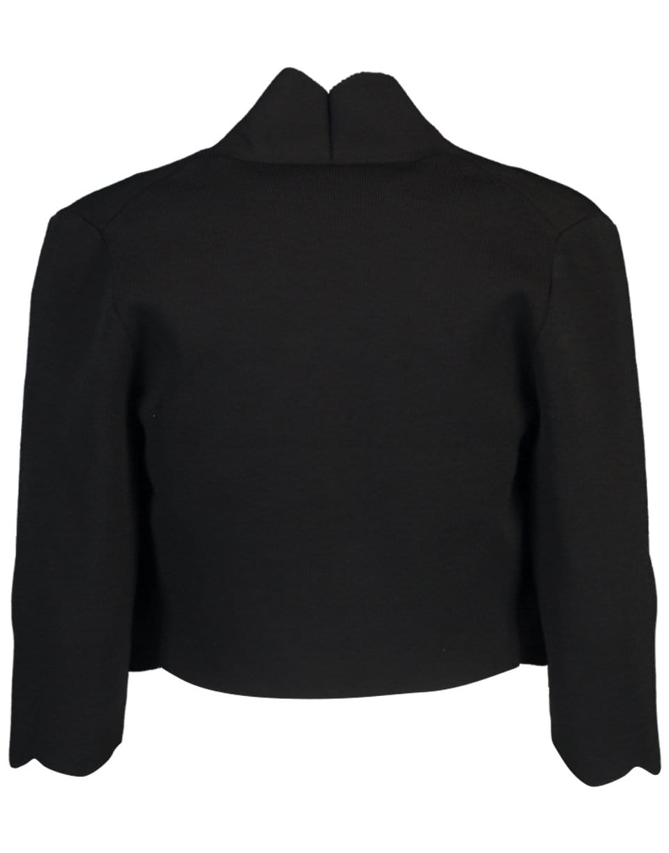 LELA ROSE-Scallop Knit Bolero - Black-