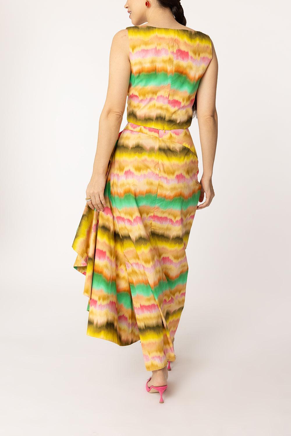 Draped Tulip Tank-MULTI-2-CLOTHINGTOPTANK-LELA ROSE