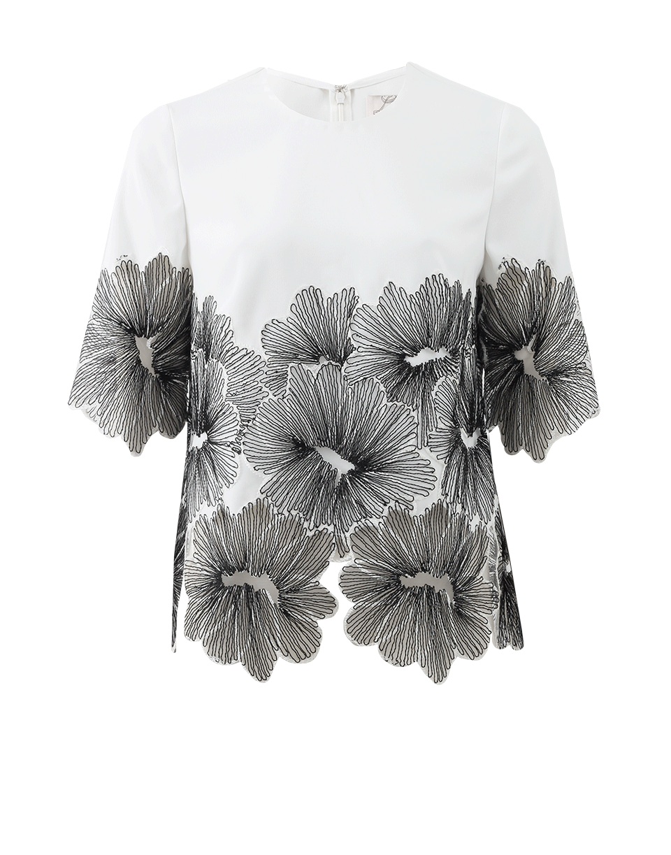 LELA ROSE-Floral Lace Blouse-