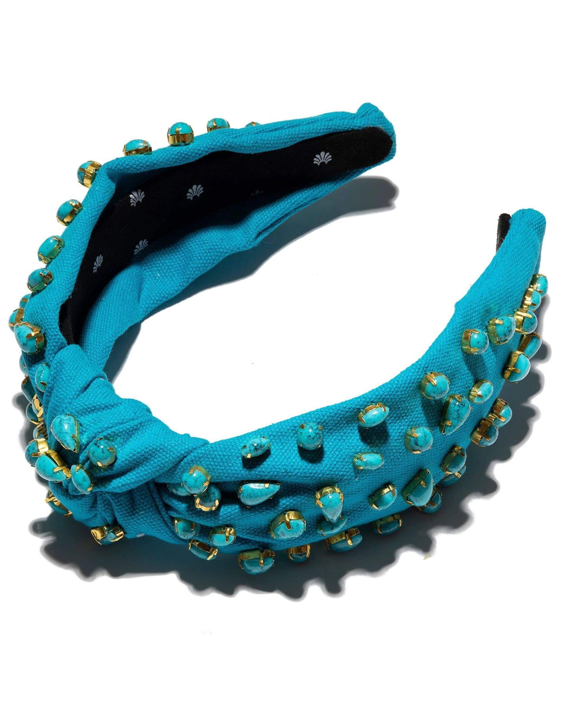 LELE SADOUGHI DESIGNS-Turquoise Candy Jeweled Knotted Headband-