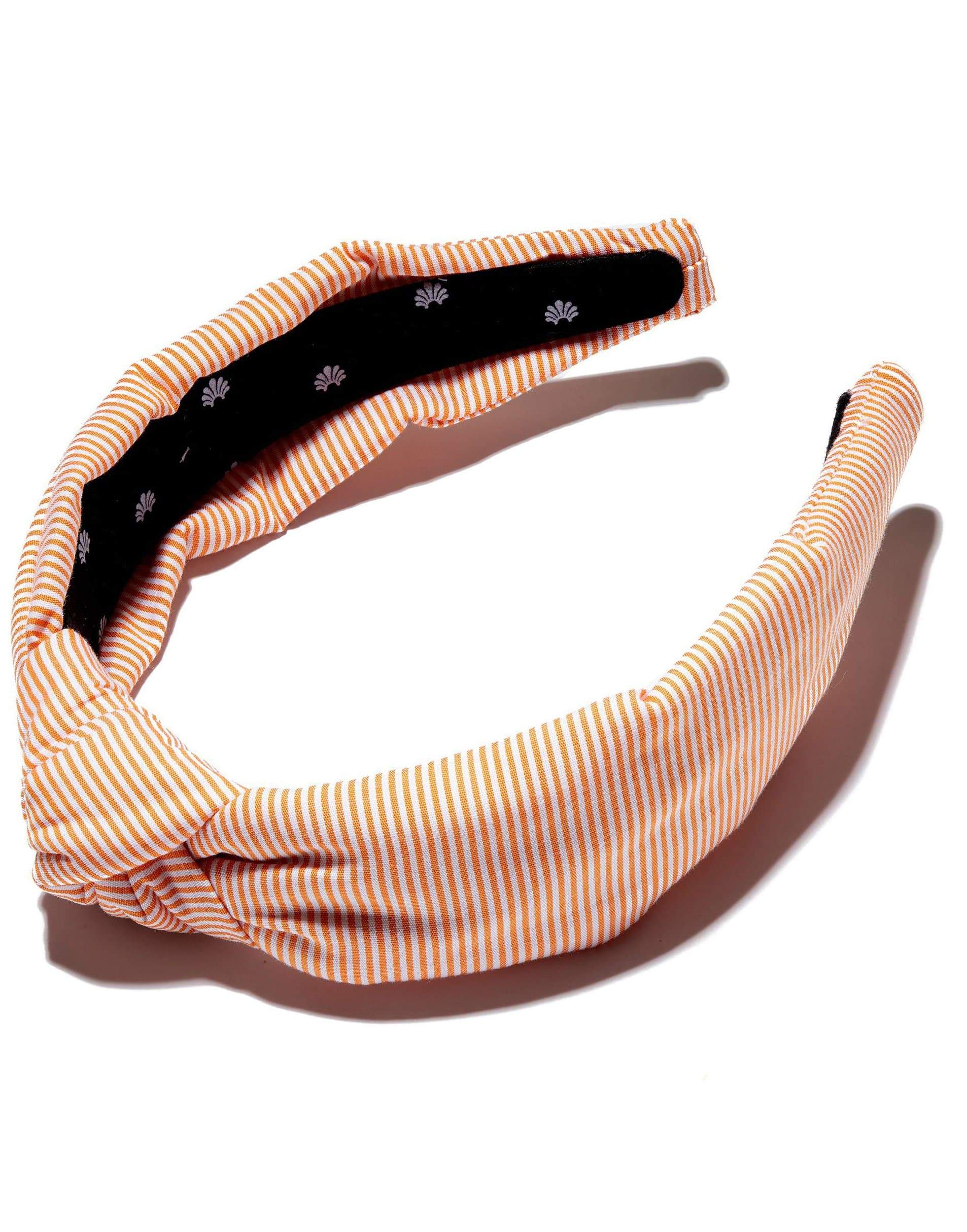 LELE SADOUGHI DESIGNS-Orange Seersucker Knotted Headband-ORANGE