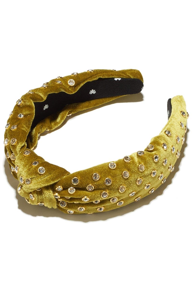 LELE SADOUGHI DESIGNS-Velvet Crystal Headband-YWL/GRN