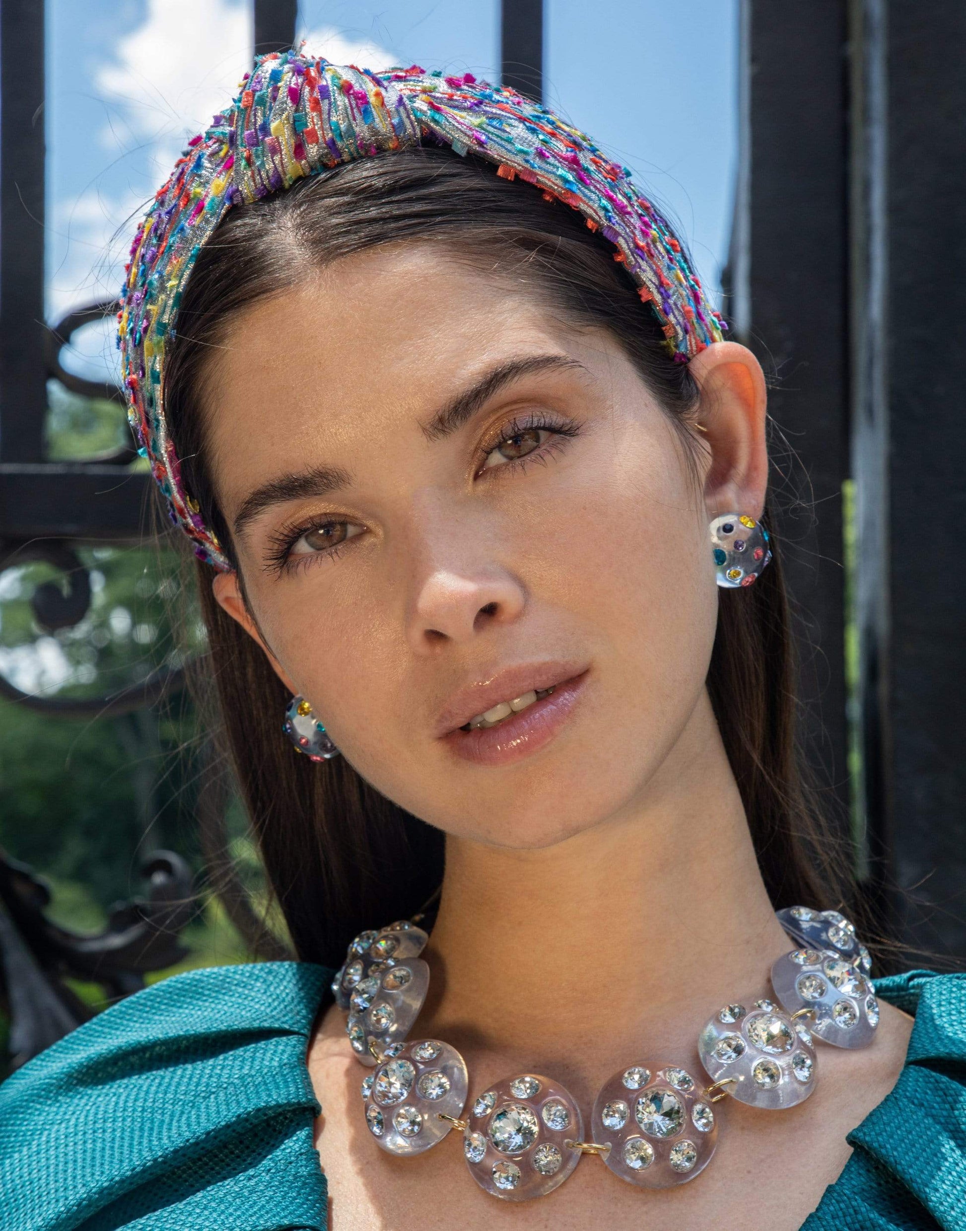 LELE SADOUGHI DESIGNS-Metallic Confetti Shimmer Yarn Headband-CONFETTI
