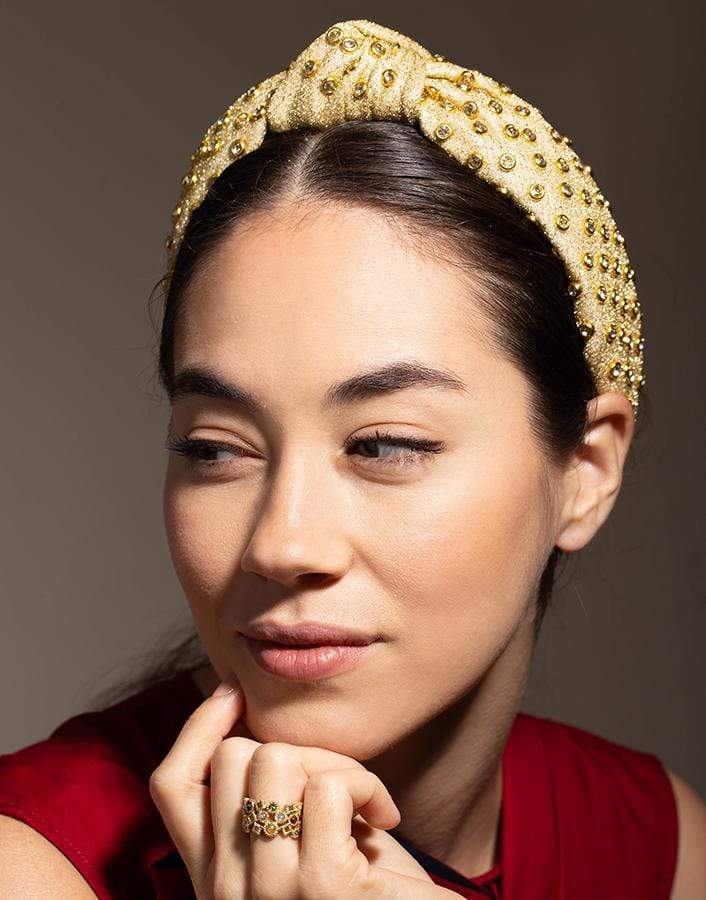 LELE SADOUGHI DESIGNS-Gold Crystal Knotted Headband-GOLD