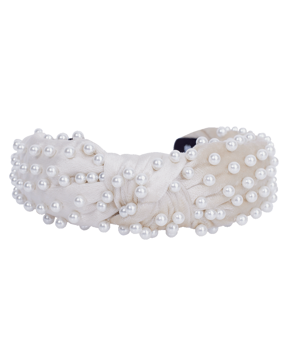 LELE SADOUGHI DESIGNS-Ivory Velvet Knotted Headband-IVORY