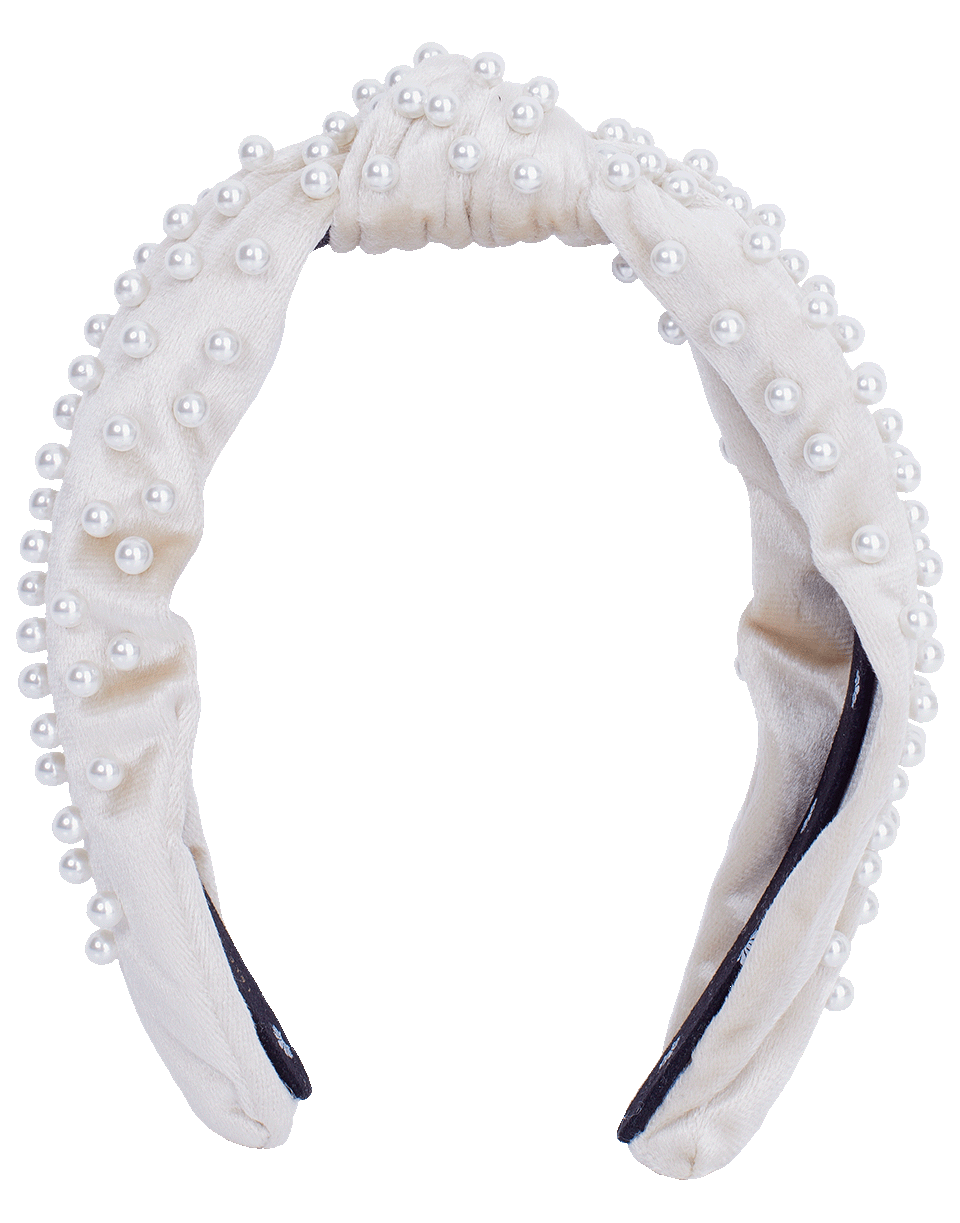 LELE SADOUGHI DESIGNS-Ivory Velvet Knotted Headband-IVORY