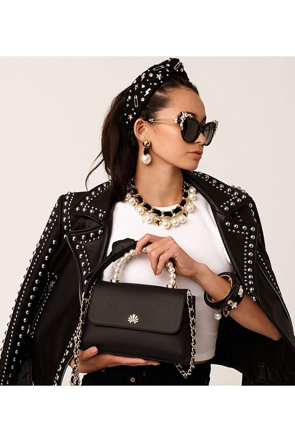 LELE SADOUGHI DESIGNS-Tabitha Top Handle Cross Body Bag-JET
