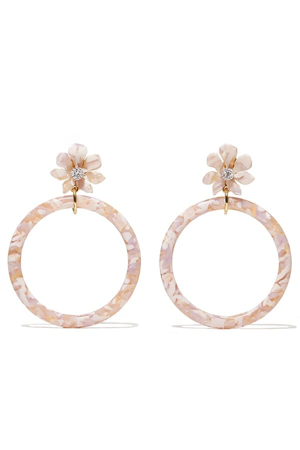 LELE SADOUGHI DESIGNS-Wallflower Hoop Earrings-BLUSH
