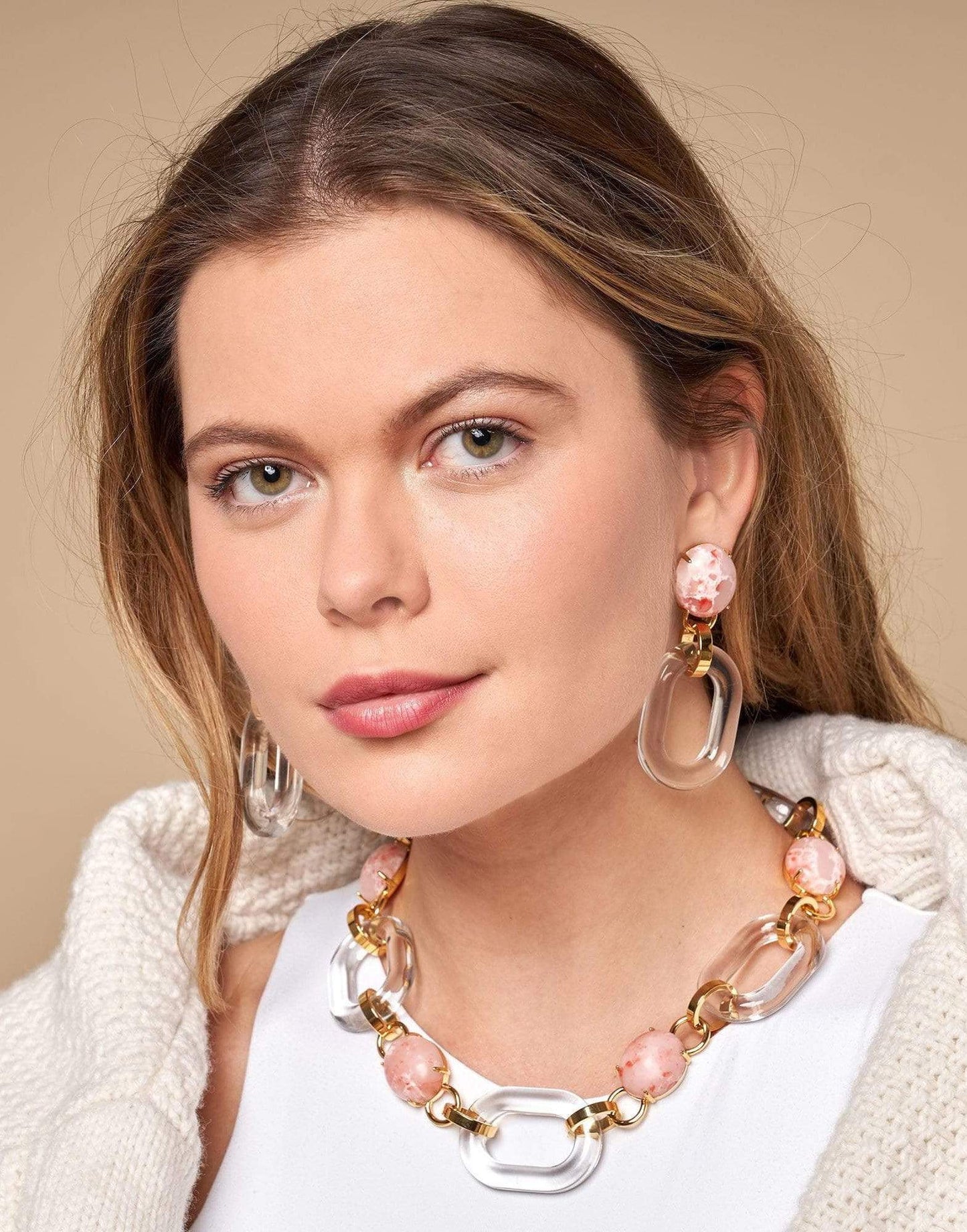 LELE SADOUGHI DESIGNS-Club Link Earrings-CORAL