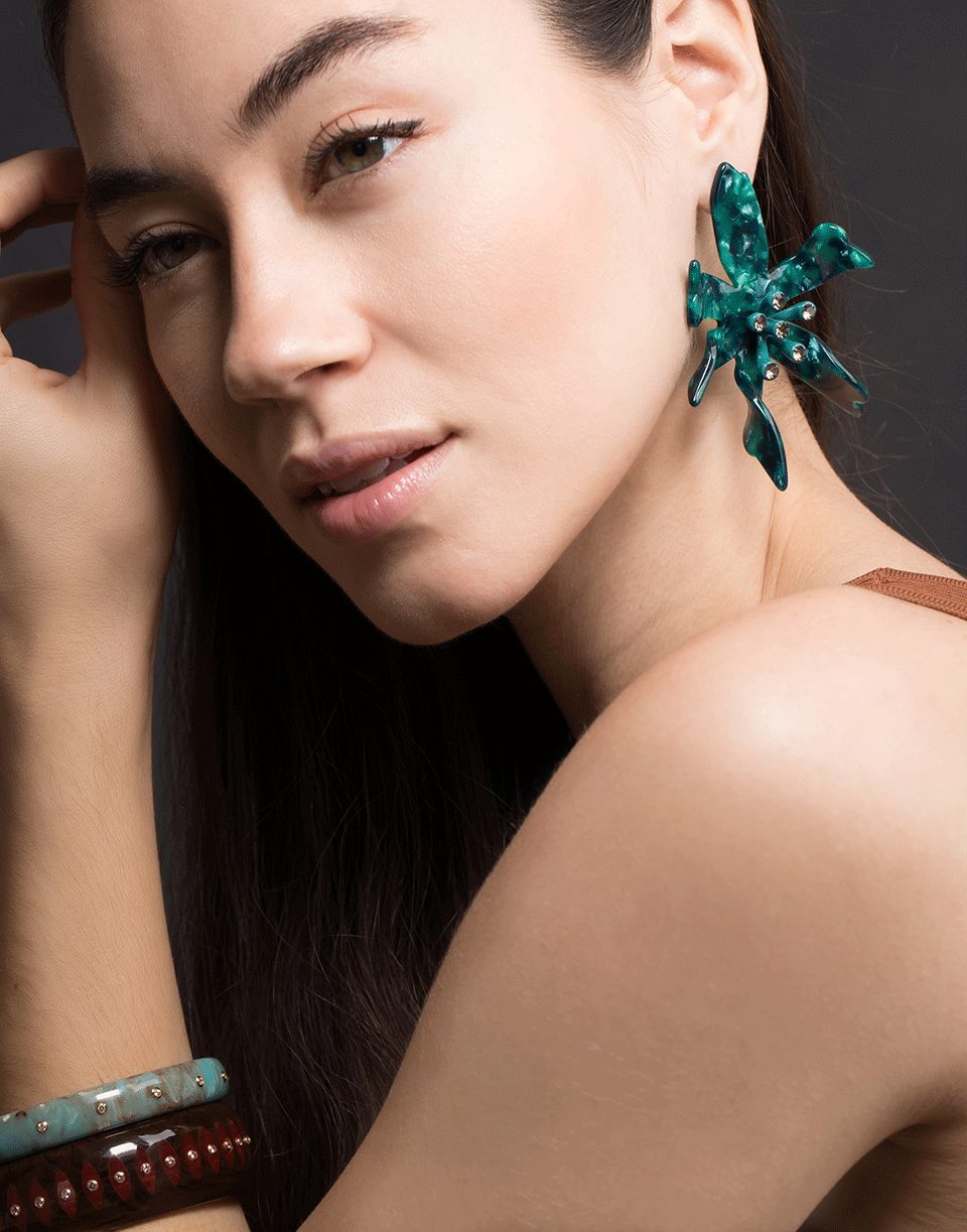 LELE SADOUGHI DESIGNS-Emerald Water Lily Earrings-EMERALD