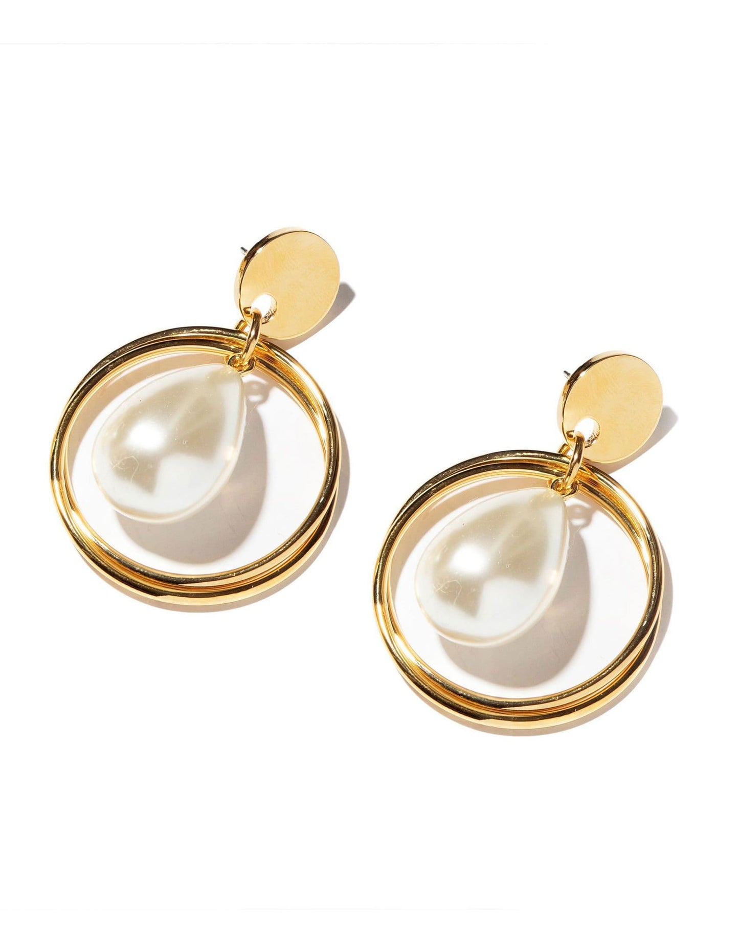 LELE SADOUGHI DESIGNS-Ivory Teardrop Hoop Earrings-IVORY