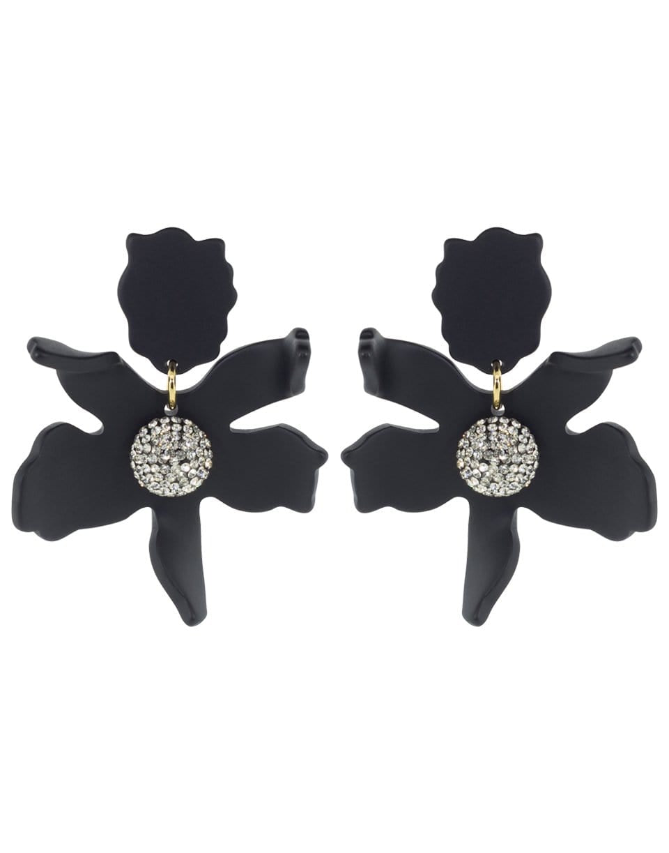 LELE SADOUGHI DESIGNS-Jet Small Crystal Lily Earrings-JET