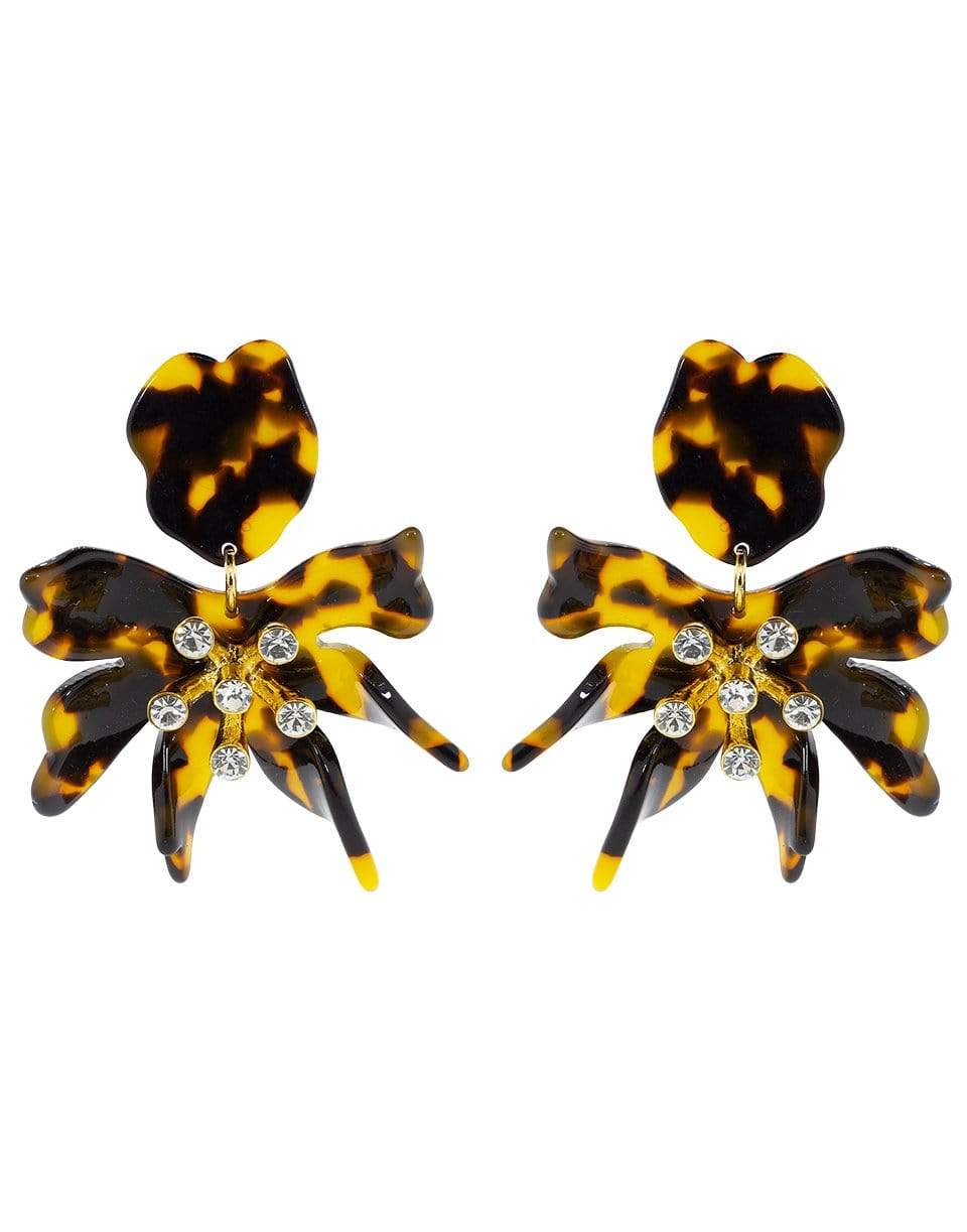 LELE SADOUGHI DESIGNS-Tortoiseshell Daffodil Crystal Earrings-TORTOISE