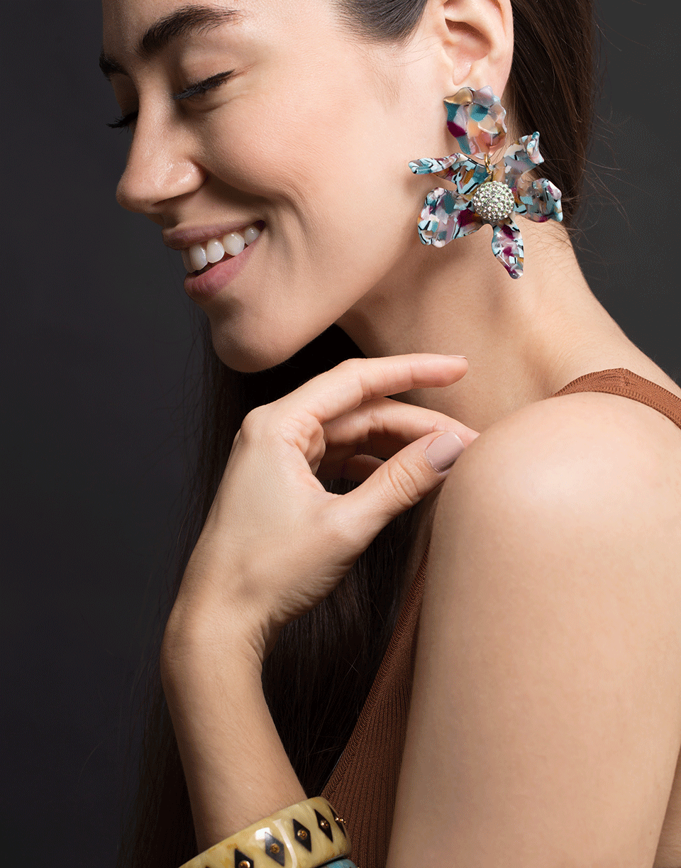 LELE SADOUGHI DESIGNS-Turquoise Confetti Crystal Lily Earrings-TURQ