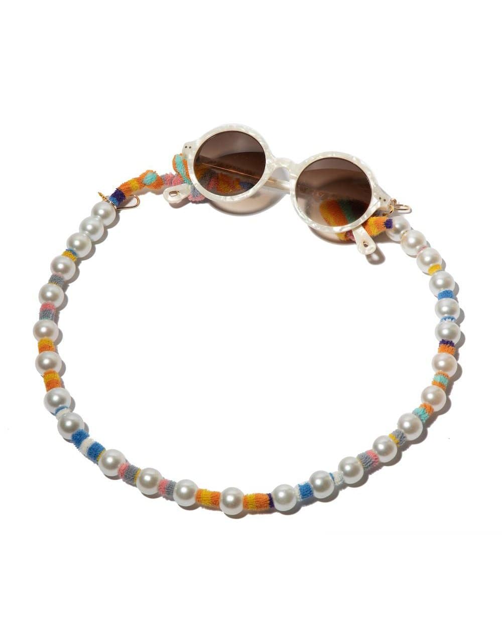 LELE SADOUGHI DESIGNS-Pearl Scarf Necklace-ORANGE