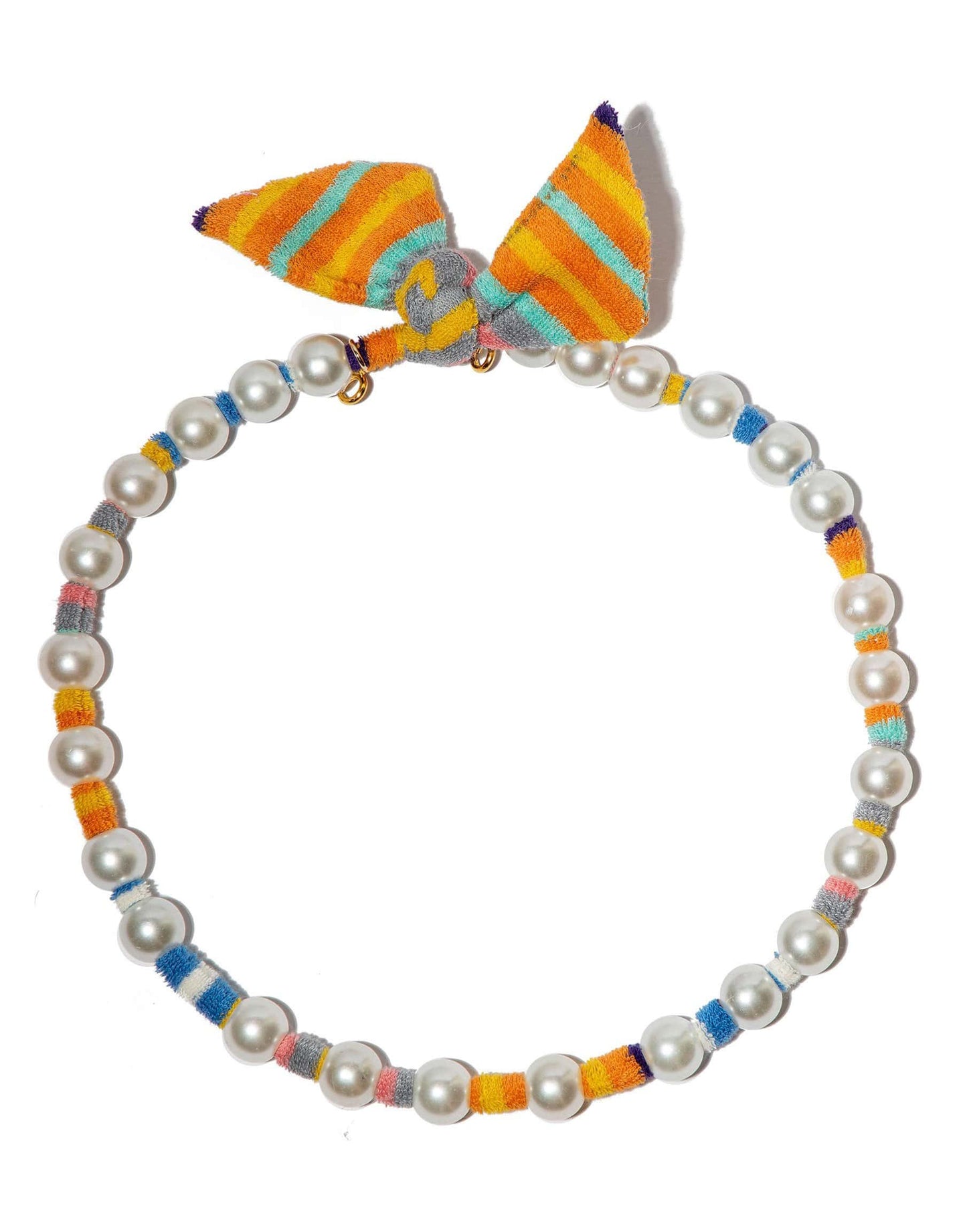 LELE SADOUGHI DESIGNS-Pearl Scarf Necklace-ORANGE