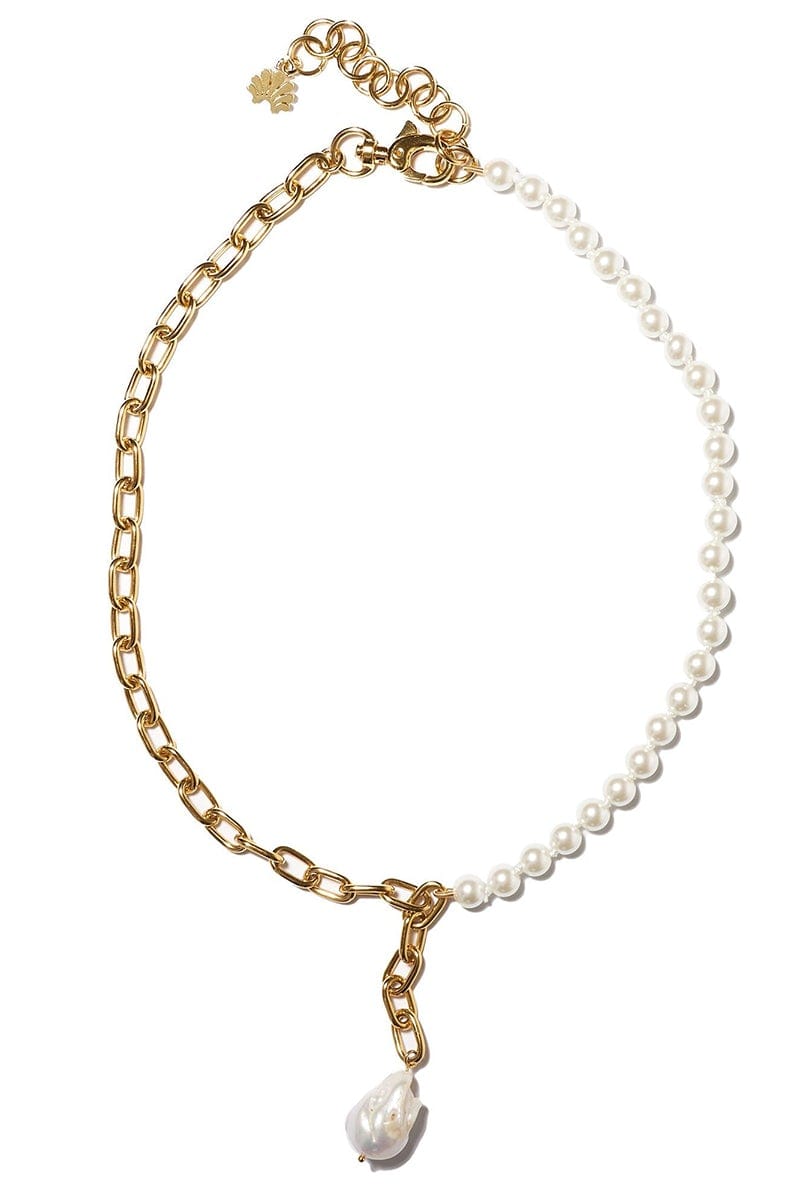 LELE SADOUGHI DESIGNS-Paperclip Pearl Necklace-PEARL
