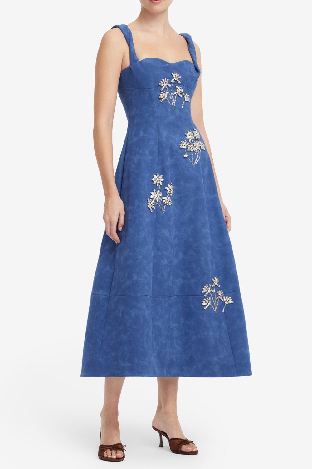 Beatrice Midi Dress - Azure-BLUE-2-CLOTHINGDRESSCOCKTAIL-LEO LIN