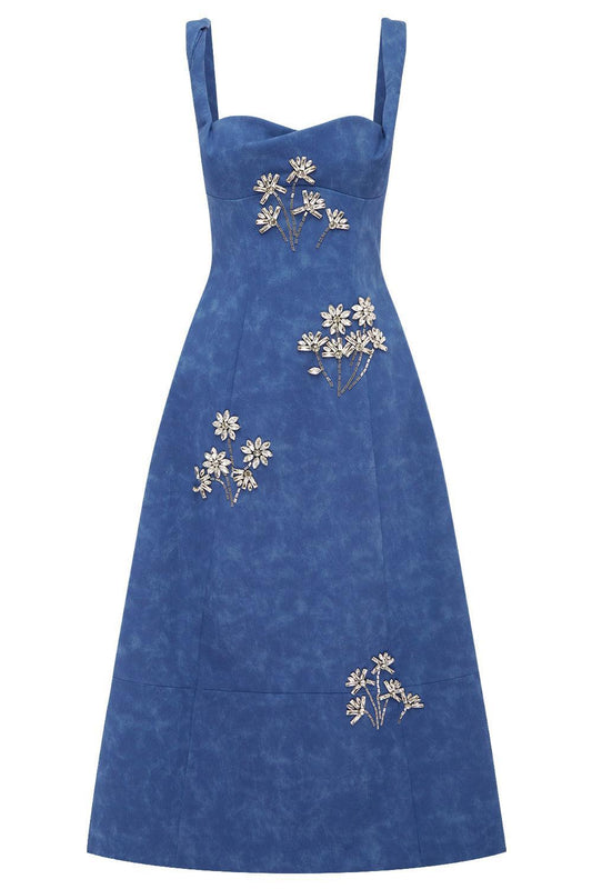 Beatrice Midi Dress - Azure-BLUE-2-CLOTHINGDRESSCOCKTAIL-LEO LIN