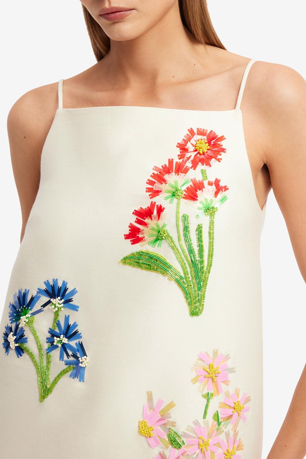 Leia Mini Dress - Wildflower-CREAM-2-CLOTHINGDRESSCOCKTAIL-LEO LIN