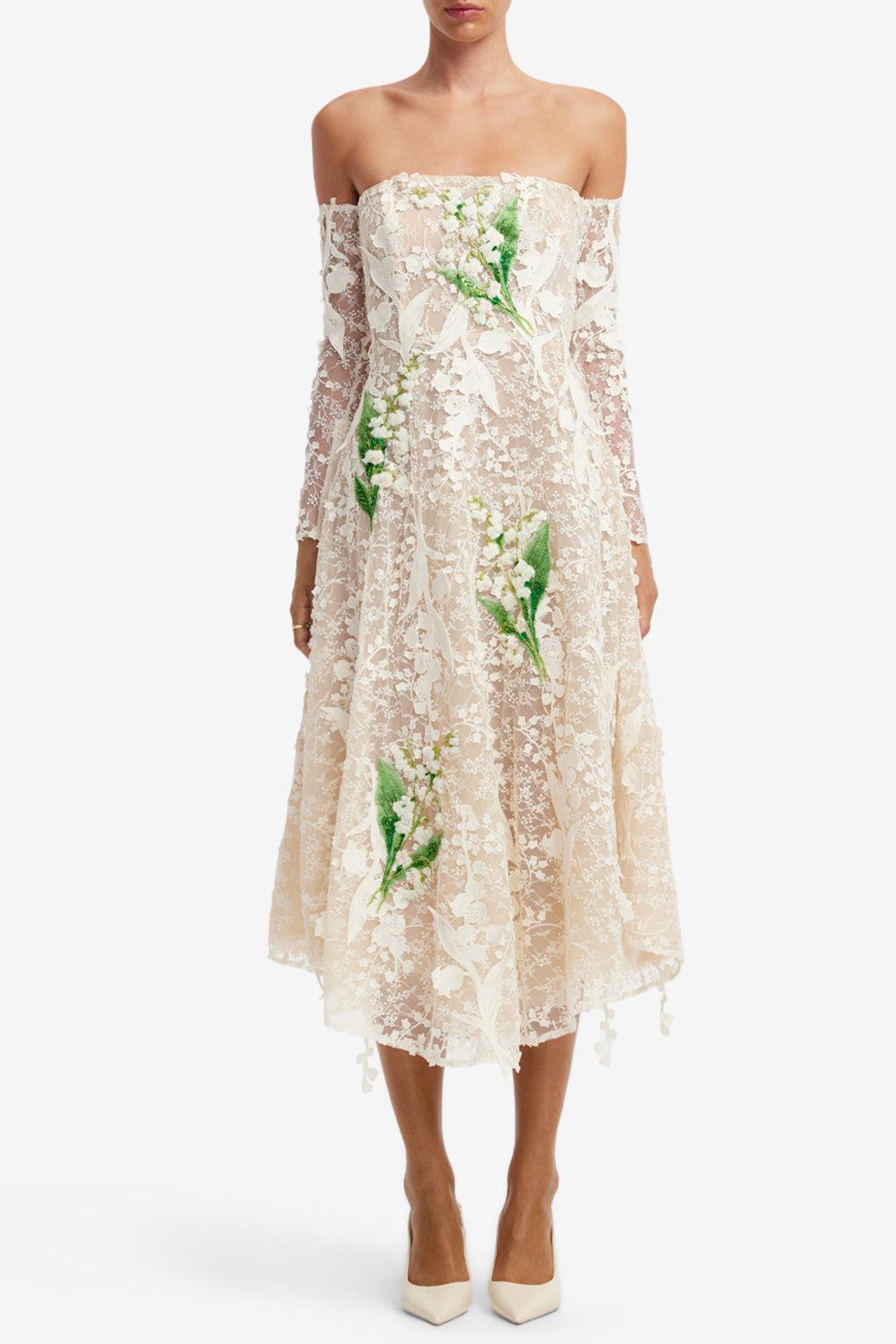 Ana Midi Dress-CREAM-4-CLOTHINGDRESSCOCKTAIL-LEO LIN