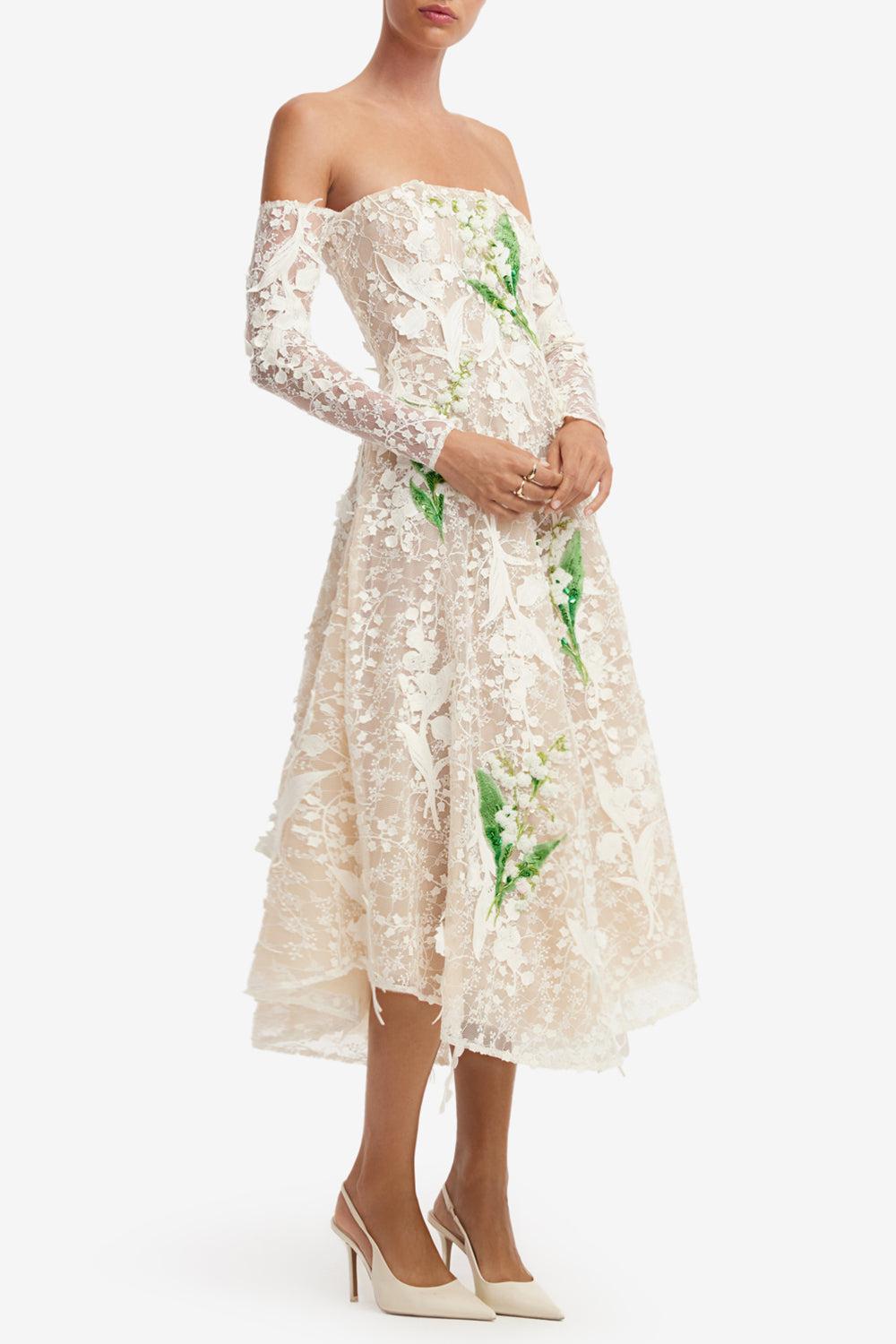 Ana Midi Dress-CREAM-4-CLOTHINGDRESSCOCKTAIL-LEO LIN
