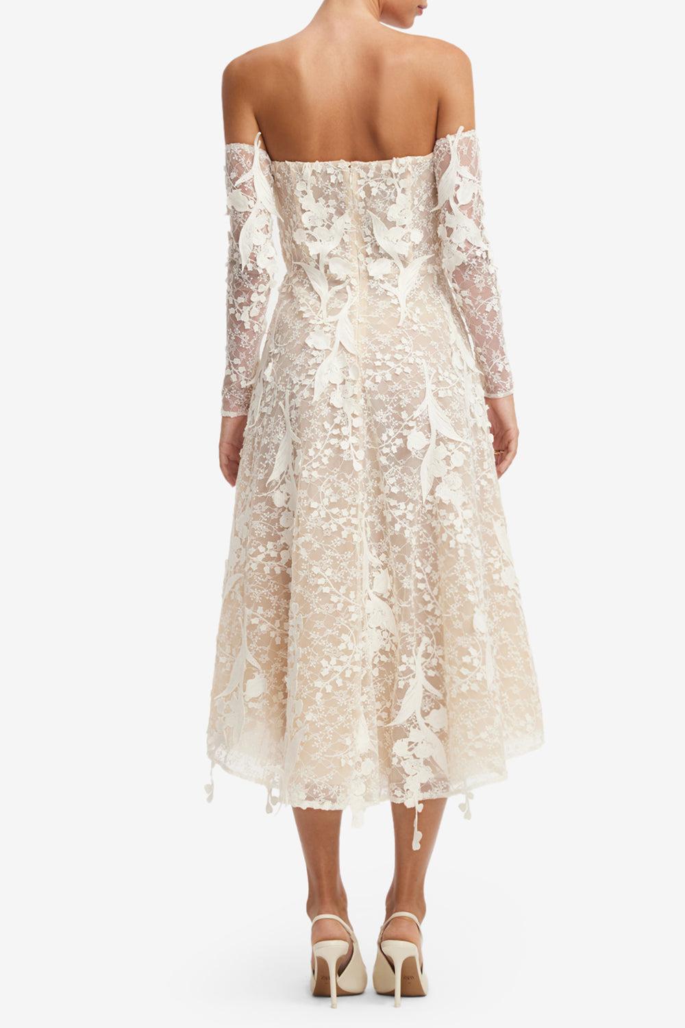Ana Midi Dress-CREAM-4-CLOTHINGDRESSCOCKTAIL-LEO LIN