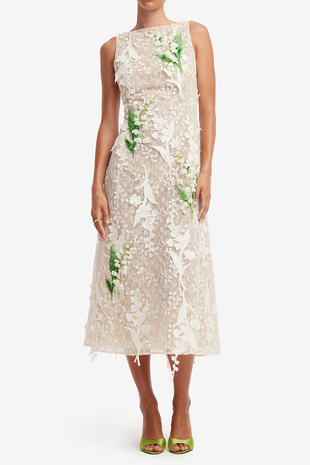 Cleo Dress - Snow-CREAM-4-CLOTHINGDRESSCOCKTAIL-LEO LIN