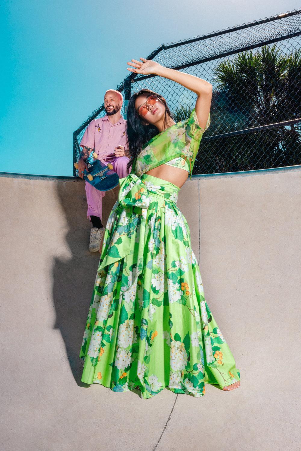 VALERIA SKIRT-LIME-4-CLOTHINGSKIRTMAXI-LEO LIN