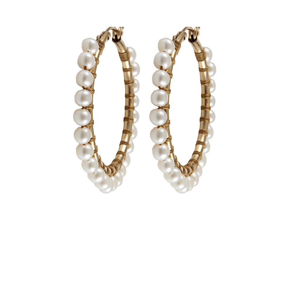 LEVA JEWELRY-Small Pearl Spiro Hoops-GOLD/PRL