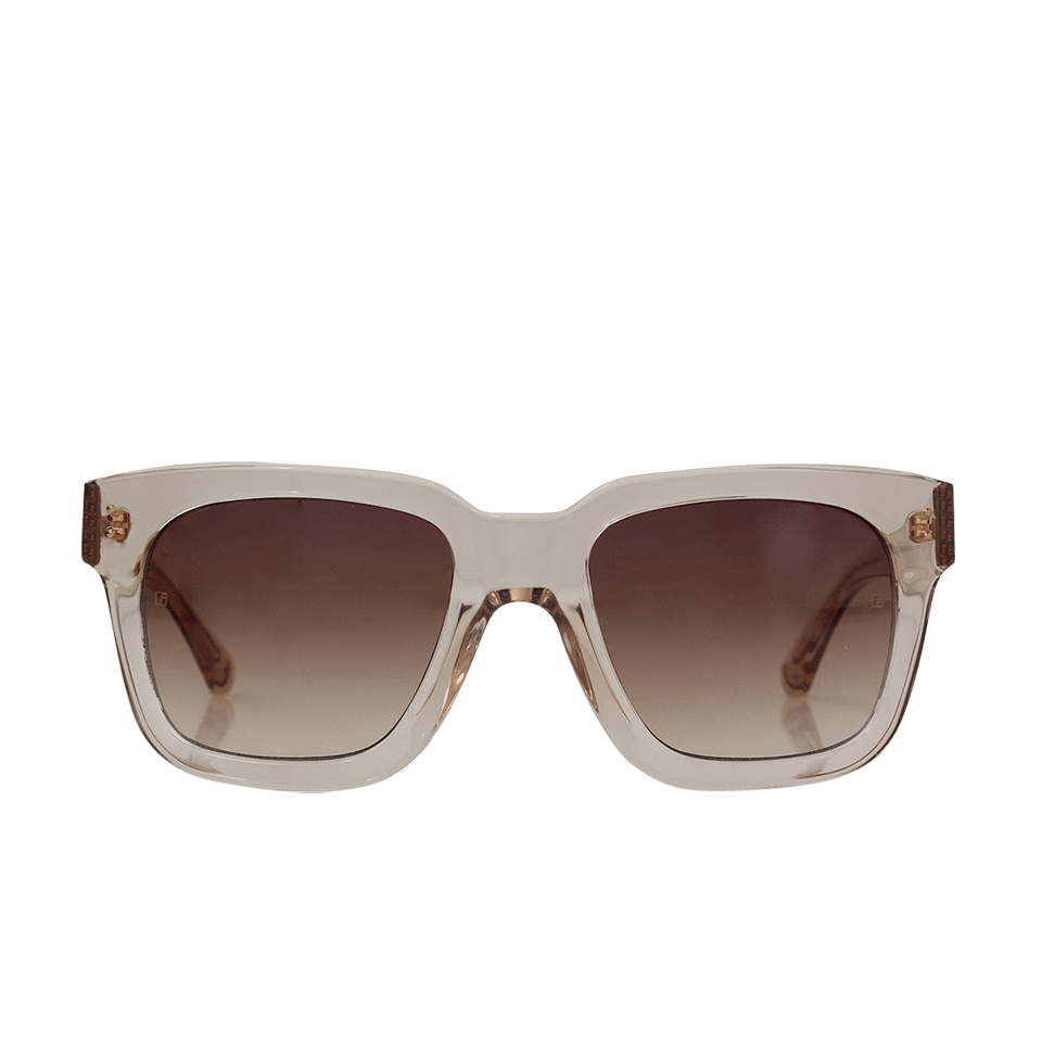LINDA FARROW-Chunky D-Frame Sunglasses-ASH/BROWN