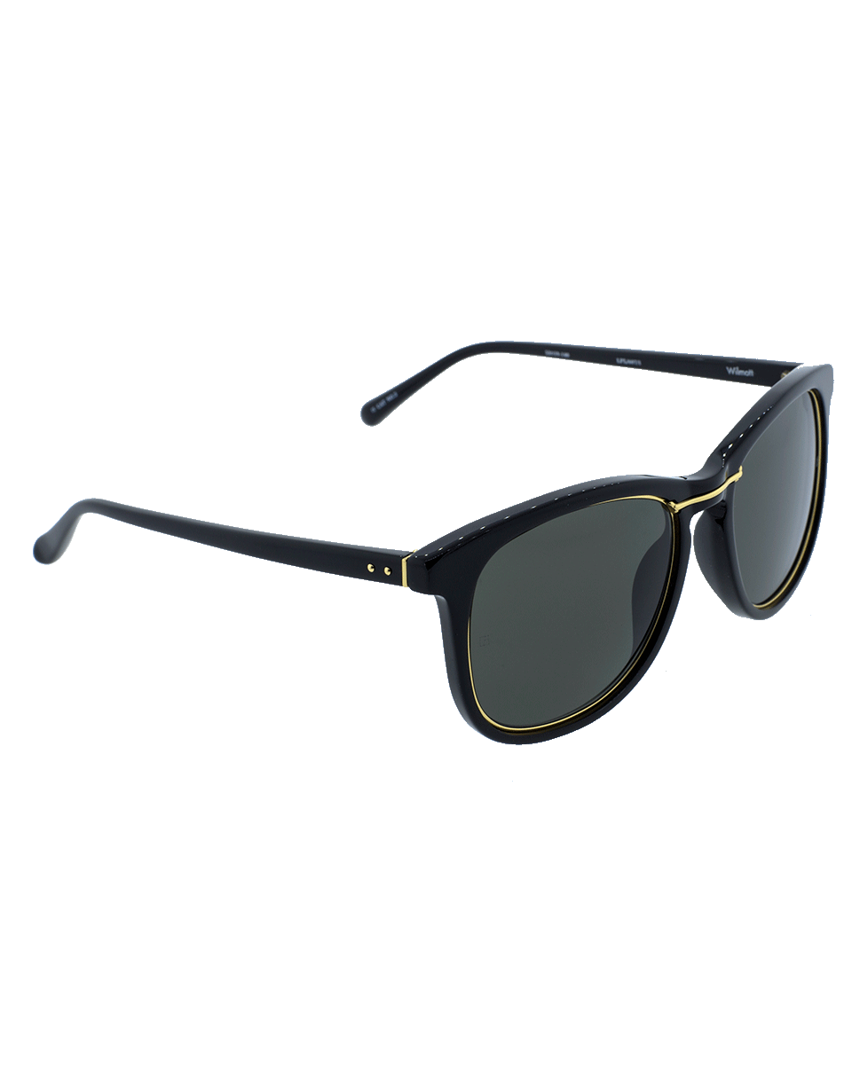 LINDA FARROW-Black Oval Sunglasses-BLACK