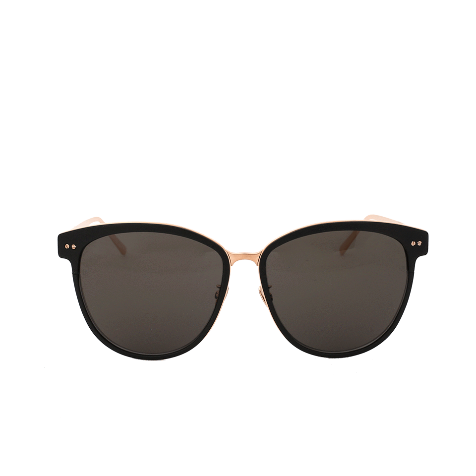LINDA FARROW-Rose Gold Sunglasses-BLACK