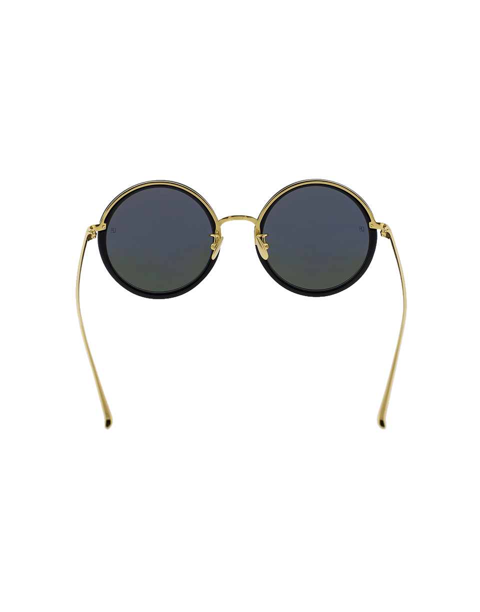 LINDA FARROW-Round Lenses Sunglasses-BLACK